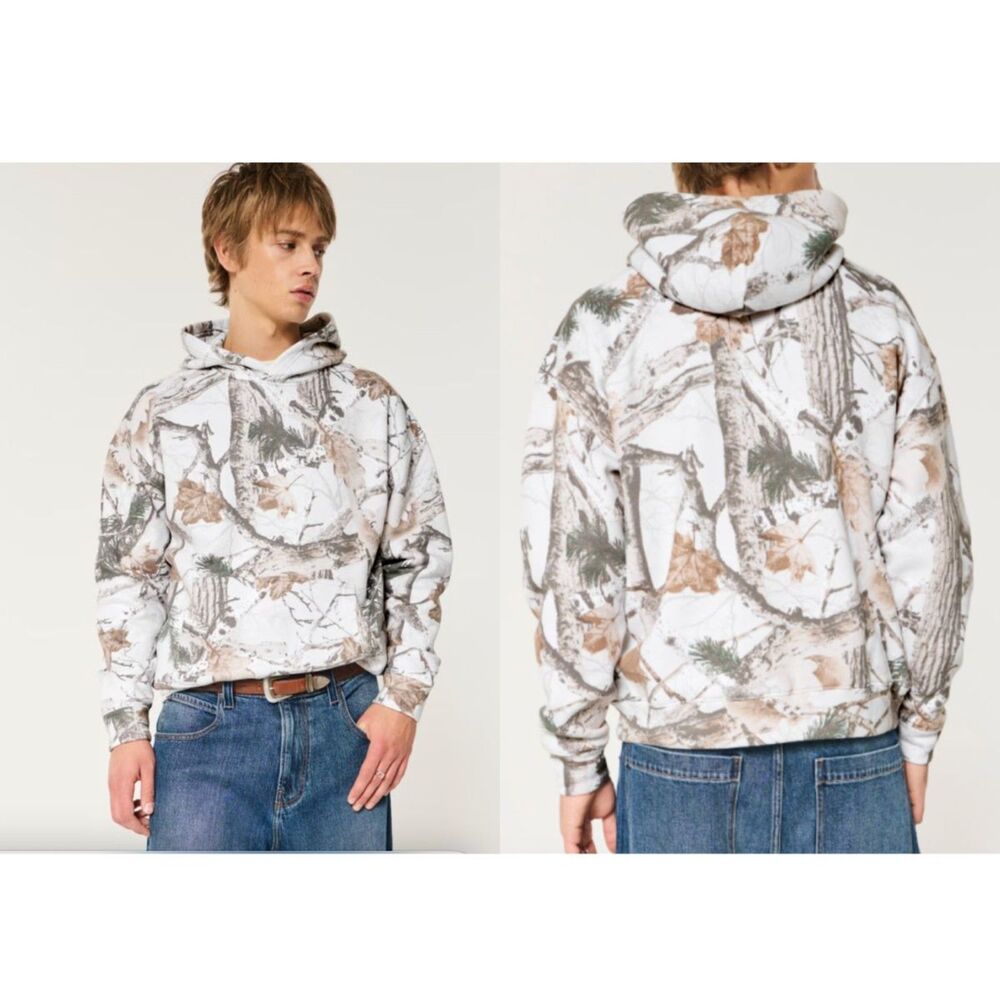Hollister Boxy Camo Feel Good Hoodie - M - Picture 6 of 7